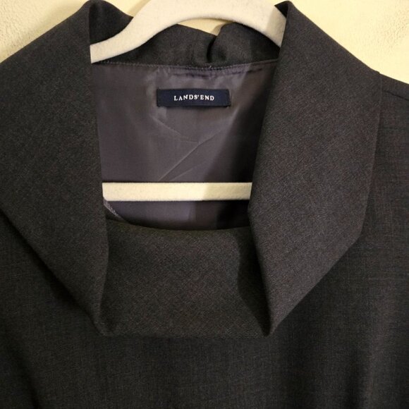 Lands' End Unique Gray Wool Blend Secretary Chic Midi Dress Size 6T - Picture 3 of 9